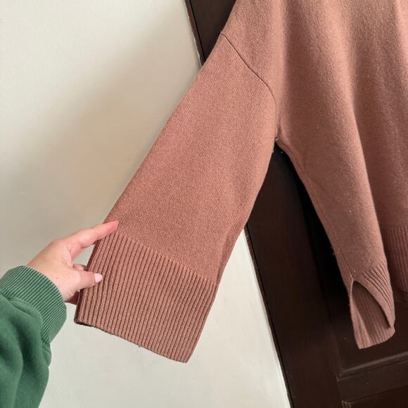 MADEWELL | Camel (Re)sourced Cashmere Belleville Sweater Wide sleeve | XL - Picture 3 of 9